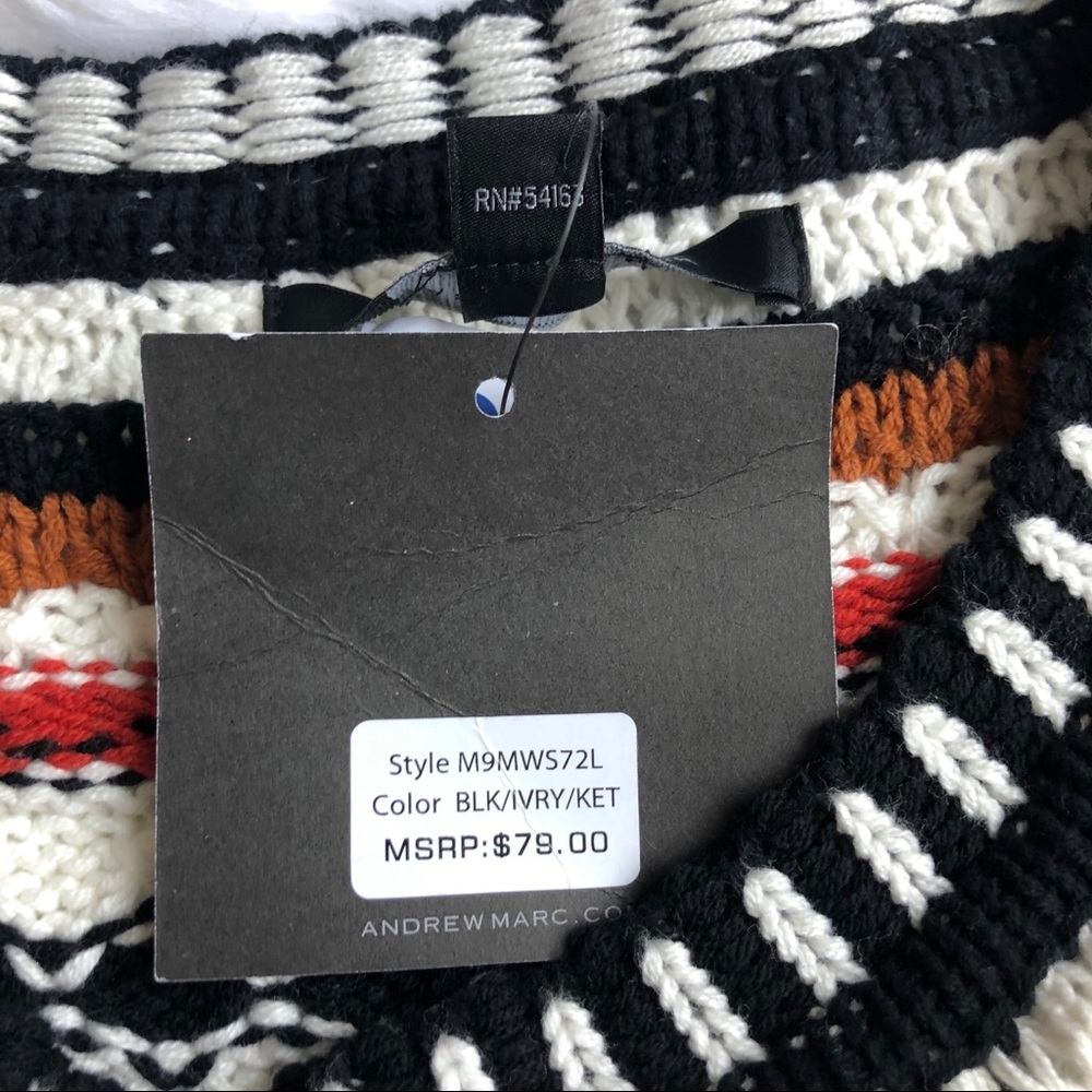 Andrew Marc NWT knit sweater oversized ivory M - Picture 2 of 8